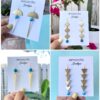 Handmade Boho Geometric Brass Earrings - Apatite