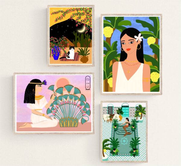 Original Art Print - A Girl and Banana Trees - Image 7