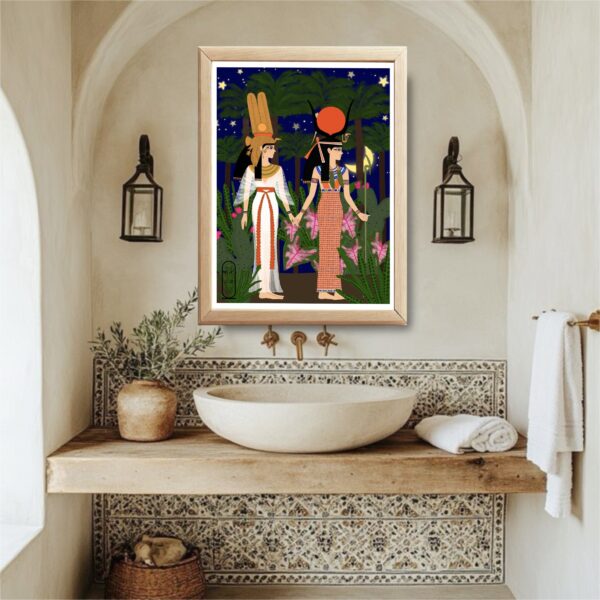 Original Art Print - Nefertari and Goddess Isis - Image 3
