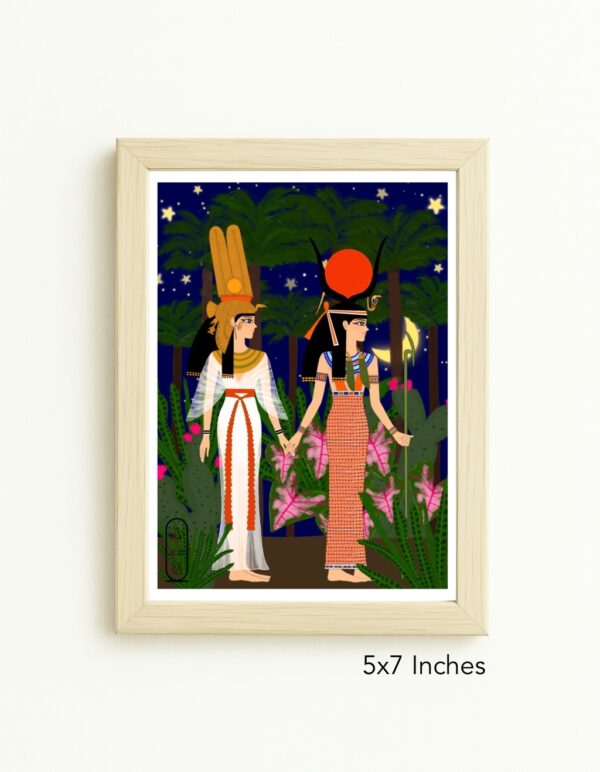 Original Art Print - Nefertari and Goddess Isis - Image 4