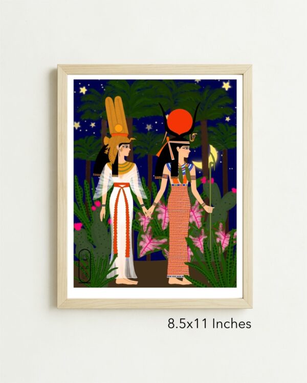 Original Art Print - Nefertari and Goddess Isis - Image 5