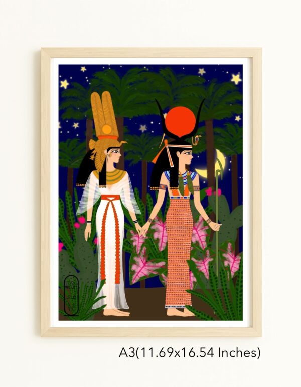 Original Art Print - Nefertari and Goddess Isis - Image 6