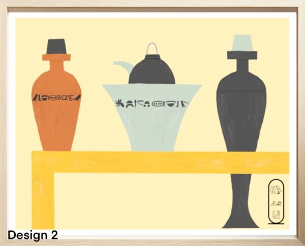 Original Art Print - Ancient Egyptian Room Deco Vases - Image 4