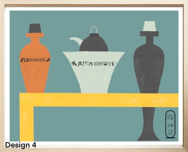 Original Art Print - Ancient Egyptian Room Deco Vases - Image 6