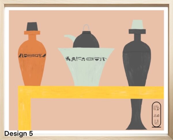 Original Art Print - Ancient Egyptian Room Deco Vases - Image 7
