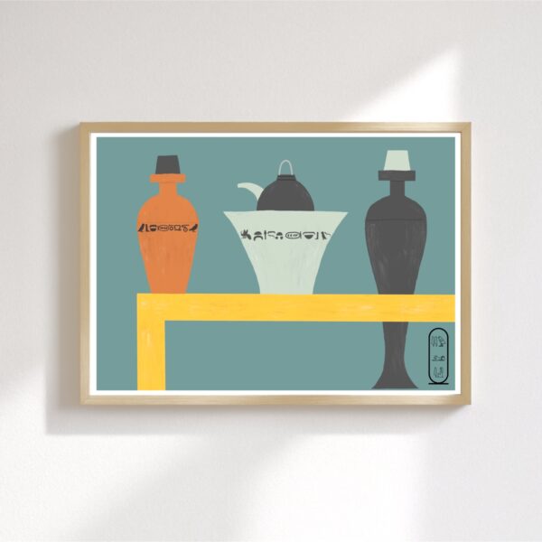 Original Art Print - Ancient Egyptian Room Deco Vases