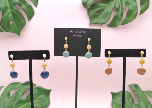 Enamel Dots Drop Earrings