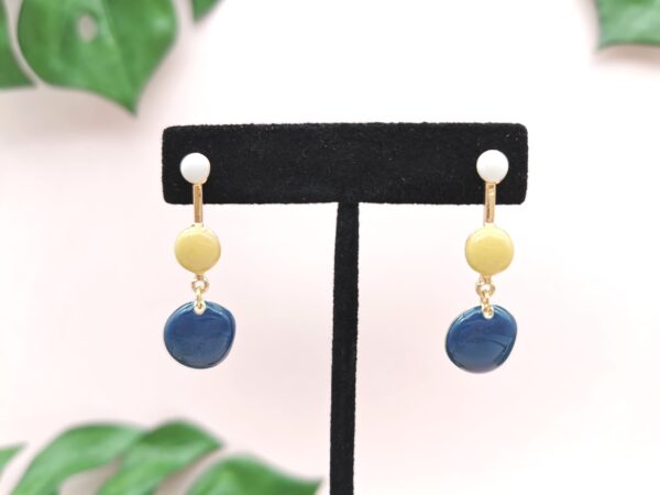 Enamel Dots Drop Earrings - Image 3