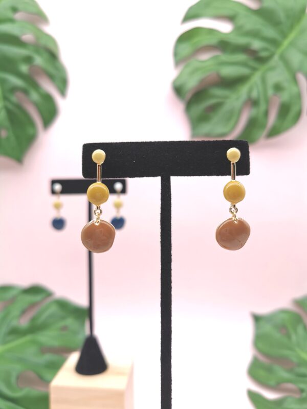 Enamel Dots Drop Earrings - Image 2