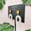 Wood Oval Drop Earrings - Image 2