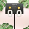 Wood Oval Drop Earrings