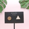 Matte Asymmetric Geometric Stud Earrings - Image 2