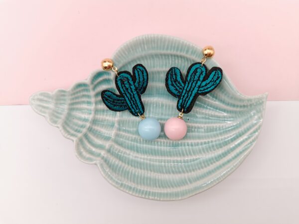 Embroidered Cactus Earrings - Image 6