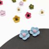 Matte Finish Plum Blossom Stud Earrings - Image 5