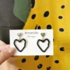 Enamel Dual Harts Drop Earrings - Image 2