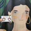 Enamel Dual Harts Drop Earrings - Image 3