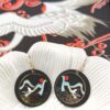 Oriental Elements Earrings - Crane and Ocean - Image 4