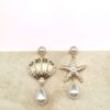 Asymmetric Starfish and Seashell Earrings
