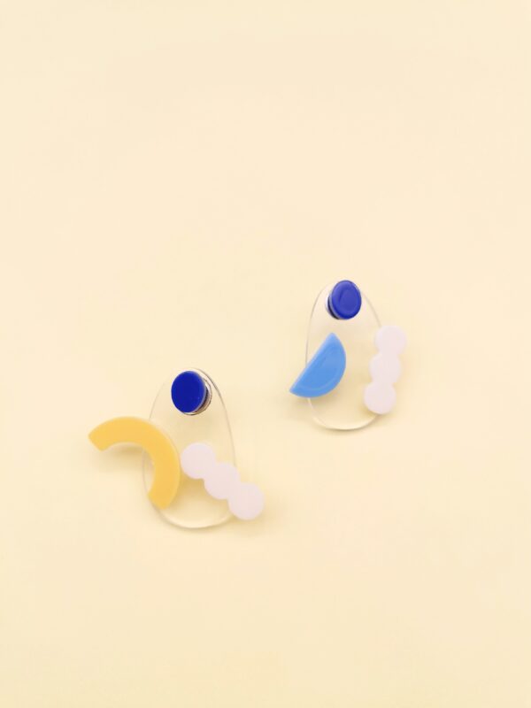 Acrylic Geometric Stud Earrings - Image 4