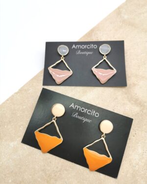 Geometric Enamel Drop Earrings