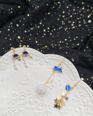 Planet and Cat Earrings