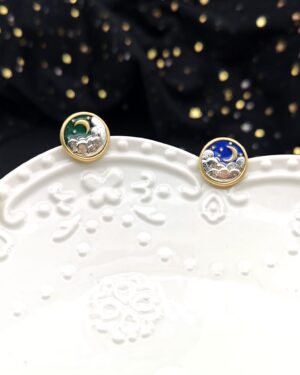 Moon & Cloud Stud Earrings