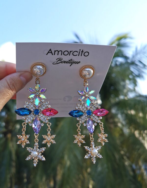 Baroque  Rhinestone Drop Earrings - Image 2