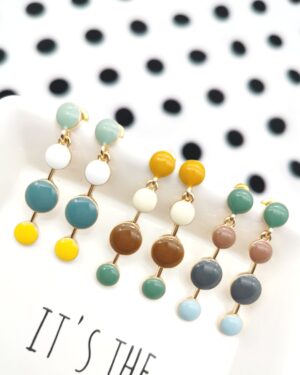 Multi-color Dots Enamel Earrings