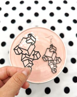 Black Acrylic Geometrics Earrings