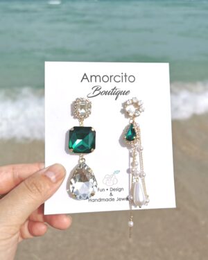 Luxury Asymmetric Rhinestone Earrings