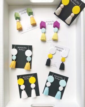 Handmade Candy Color Tassel Earrings