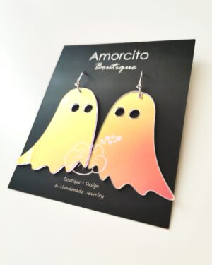 Acrylic Ghost Drop Earrings Sterling Silver Earrings