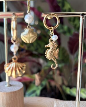Boho Pearl Earrings - Ocean Collection / Seahorse