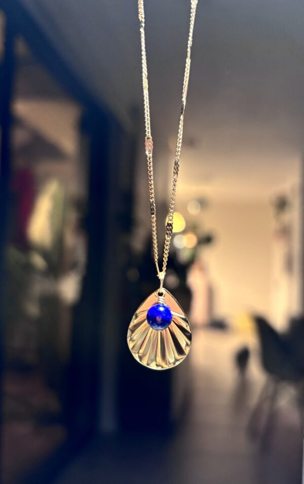 Boho Style Geometric Necklace/Ancient Egyptian Aztec Inspired Jewelry - Stainless Steel Necklace/Amazonite/Red Jasper/Lapis Lazuli - Image 13
