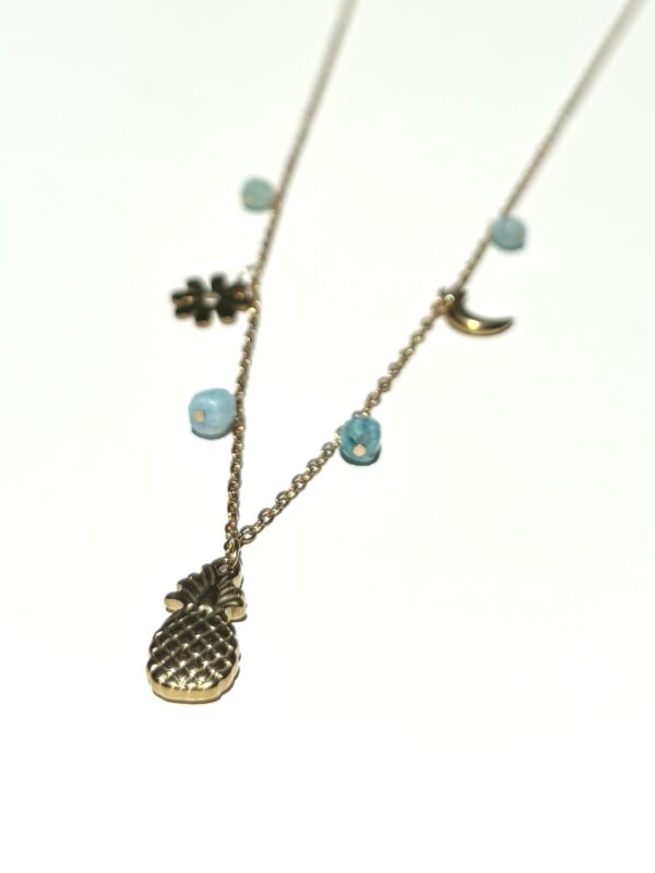 Boho Style Beach Collection - Pineapple Moon Daisy Necklace/Amazonite