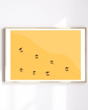 Original Art Print - Camels and Desert