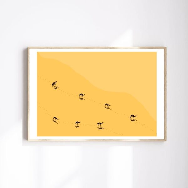 Original Art Print - Camels and Desert