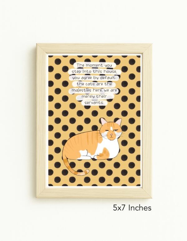 Original Art Print - Cats Rule the House/Orange Cat/Polka Dots - Image 2