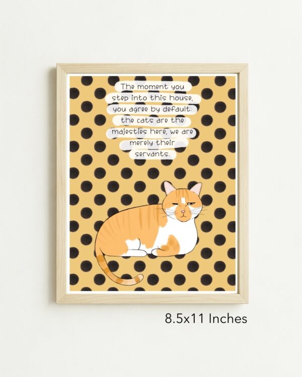 Original Art Print - Cats Rule the House/Orange Cat/Polka Dots - Image 3