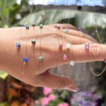 Boho Style Ultra Thin Necklace - Stainless Steel Necklace/Kyanite/Aquamarine/Turquoise/Rubellite/Amethyst