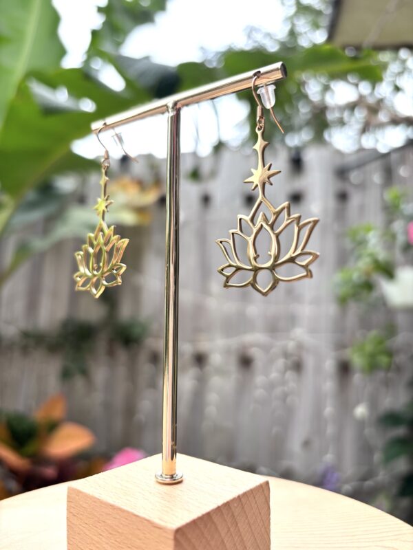Lotus Stainless Steel Earrings - Buddah/Zen/Stars/Meditation/Inspiration/Intuition - Image 5