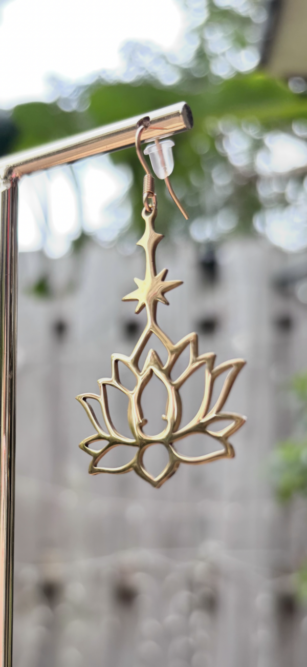 Lotus Stainless Steel Earrings - Buddah/Zen/Stars/Meditation/Inspiration/Intuition