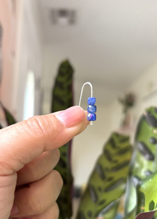 Handmade Sterling Silver + Gemstone Earrings/Modern Simple Design - Image 8