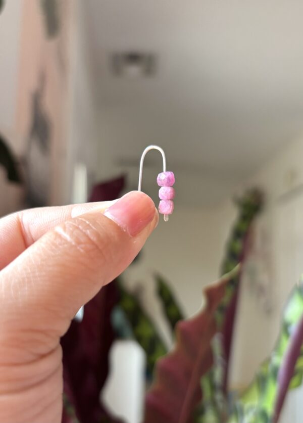 Handmade Sterling Silver + Gemstone Earrings/Modern Simple Design - Image 6