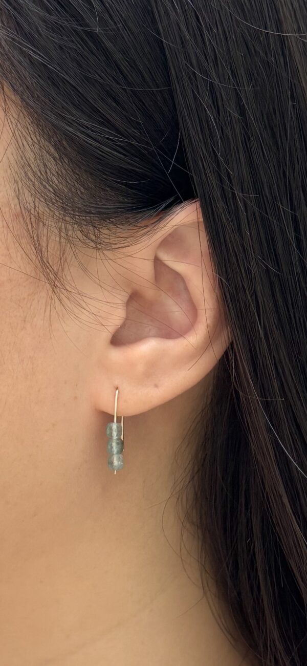 Handmade Sterling Silver + Gemstone Earrings/Modern Simple Design - Image 5