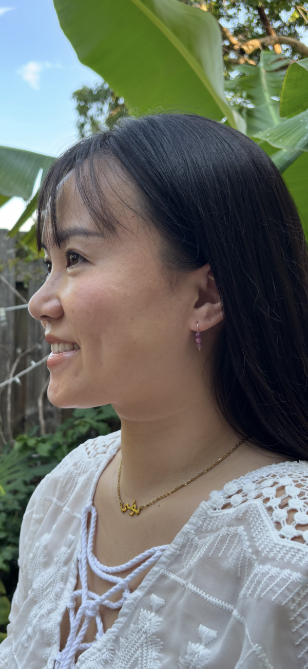 Handmade Sterling Silver + Gemstone Earrings/Modern Simple Design - Image 2