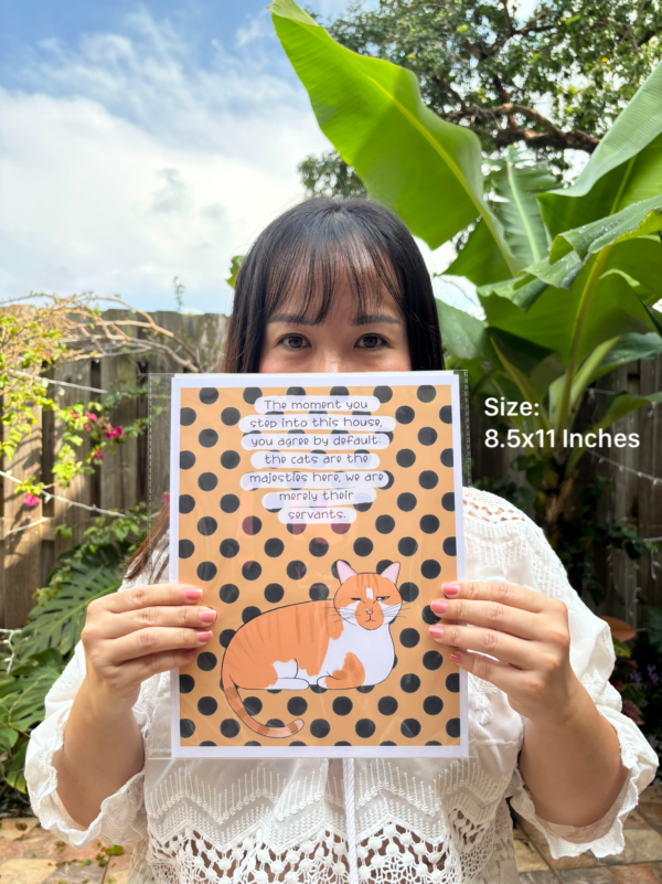 Original Art Print - Cats Rule the House/Orange Cat/Polka Dots - Image 5