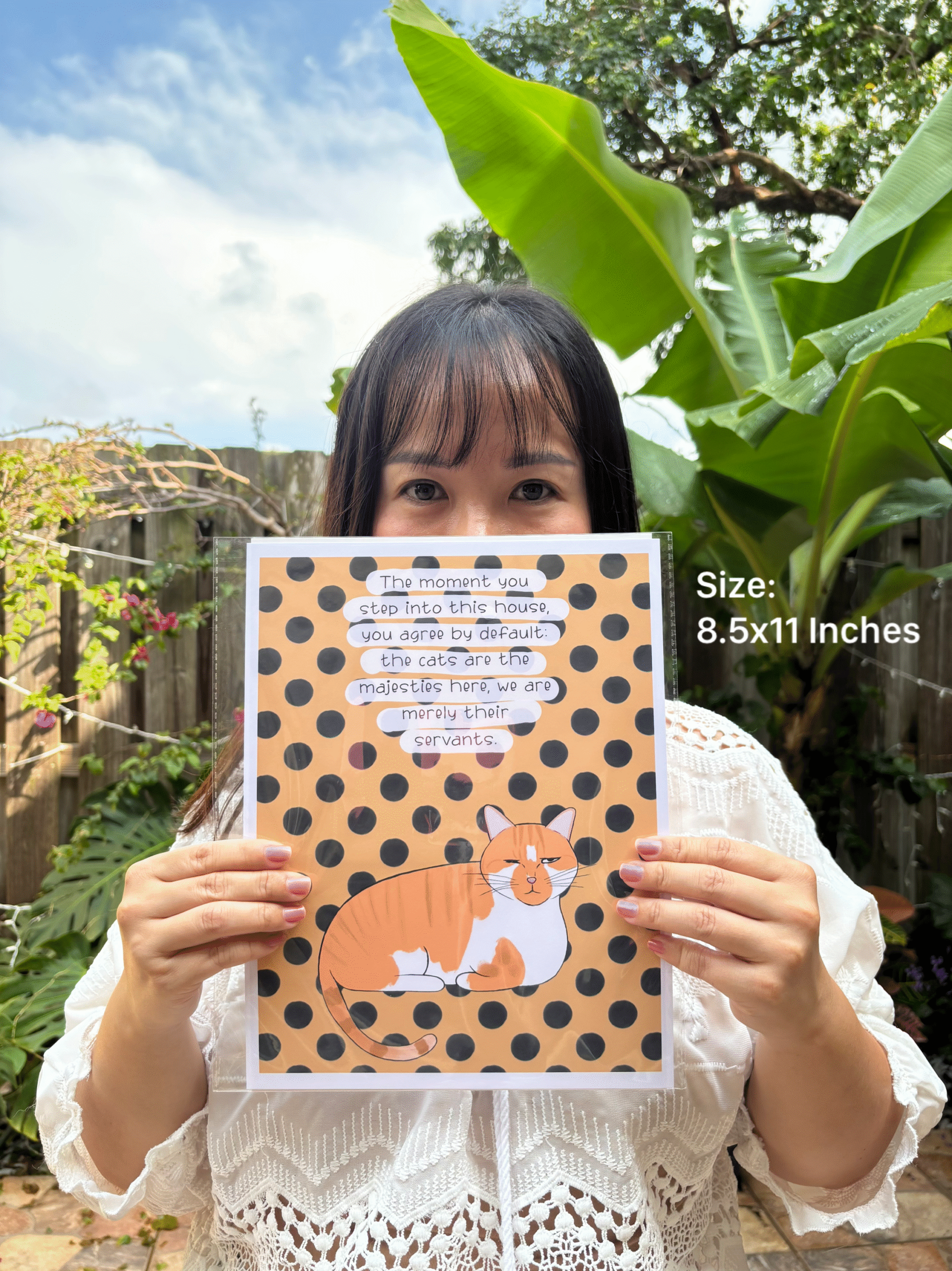 Original Art Print - Cats Rule the House/Orange Cat/Polka Dots - Image 5