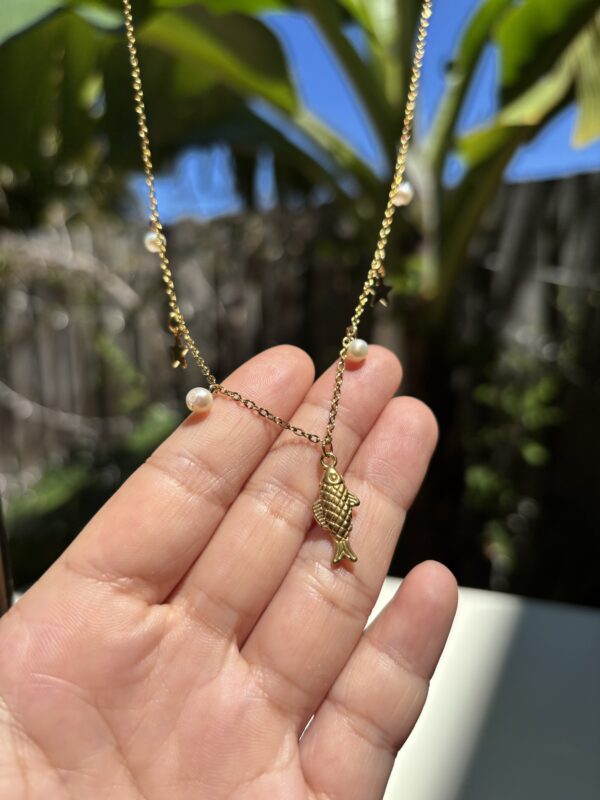 Boho Style Beach Collection - Fish Star Necklace/Pearl - Image 7