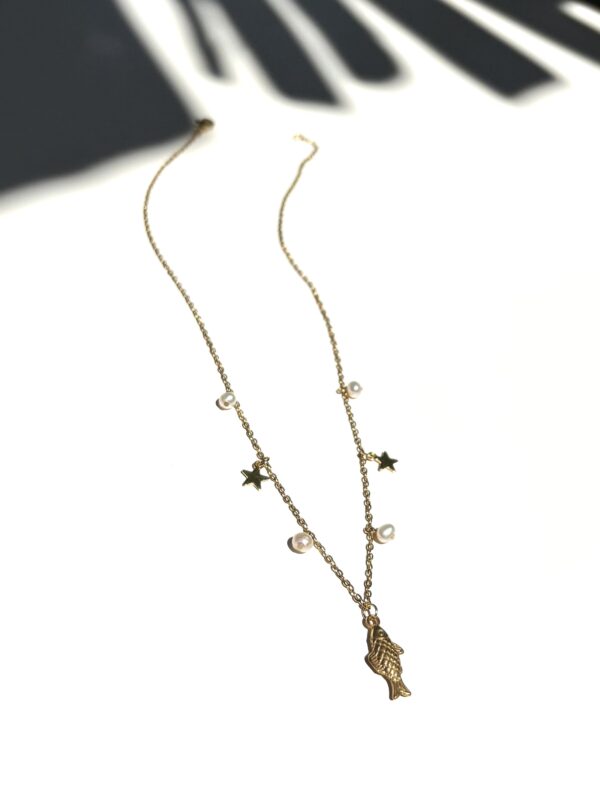 Boho Style Beach Collection - Fish Star Necklace/Pearl - Image 3